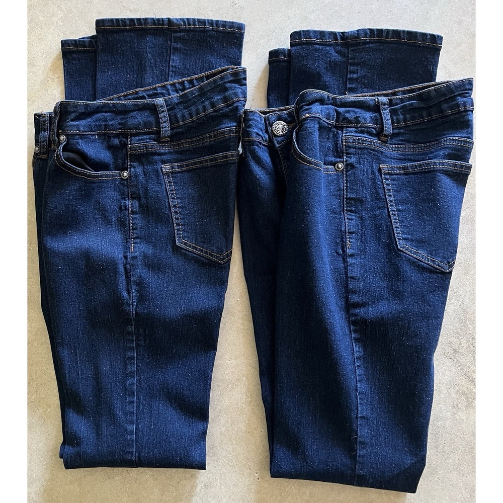 Wax Jeans Pants Juniors Sz 5 Blue Denim Bootcut Dark Wash Western Cotton 2 Pair